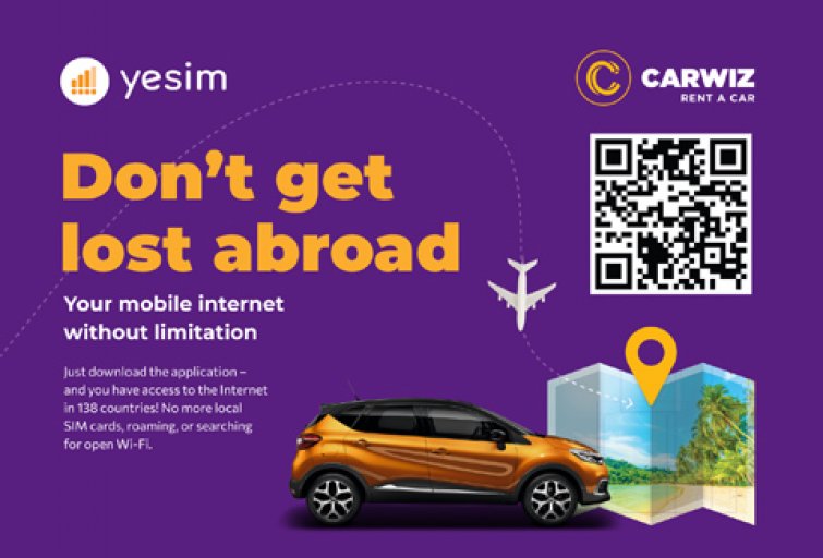 Get the best data roaming with Carwiz and the Yesim app!